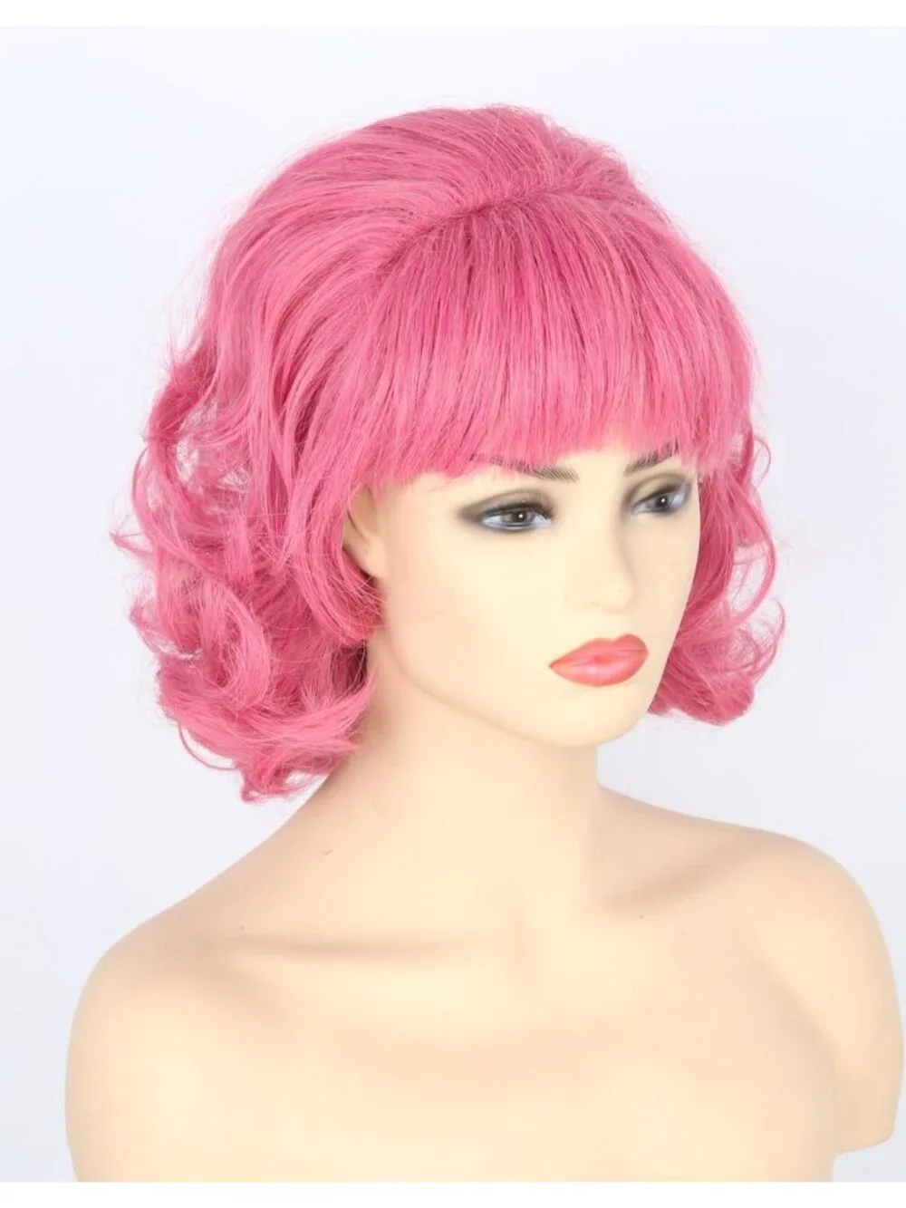 Women's Rose Red Short Cosplay Halloween Costume Wig With Necklace Earrings